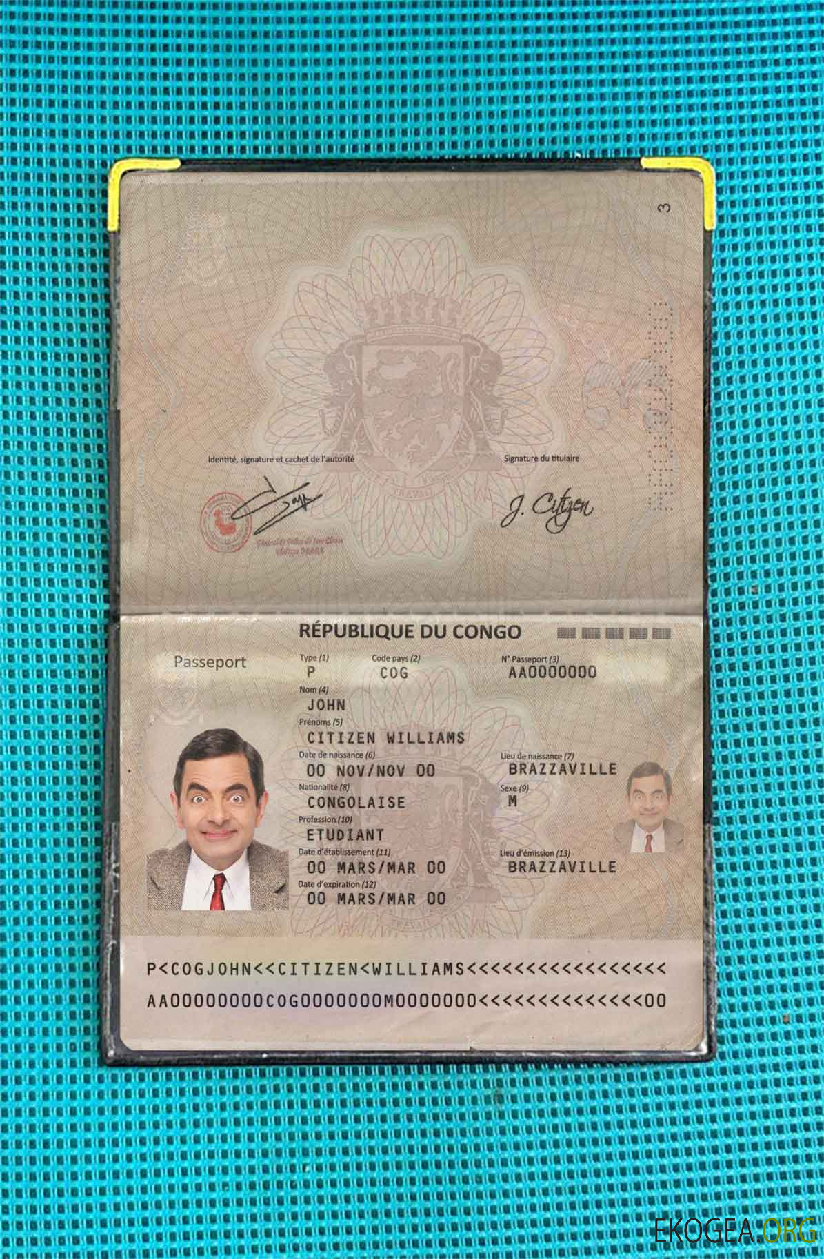 Aperçu photo du passeport congolais (2014 présent)